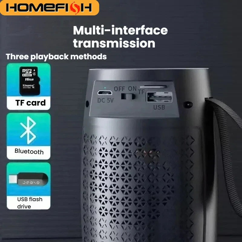 Portable  Wireless Sound Box Bluetooth Speakers Powerful  Subwoofer Car Audio Bass MP3 Player Sound System LED Lights