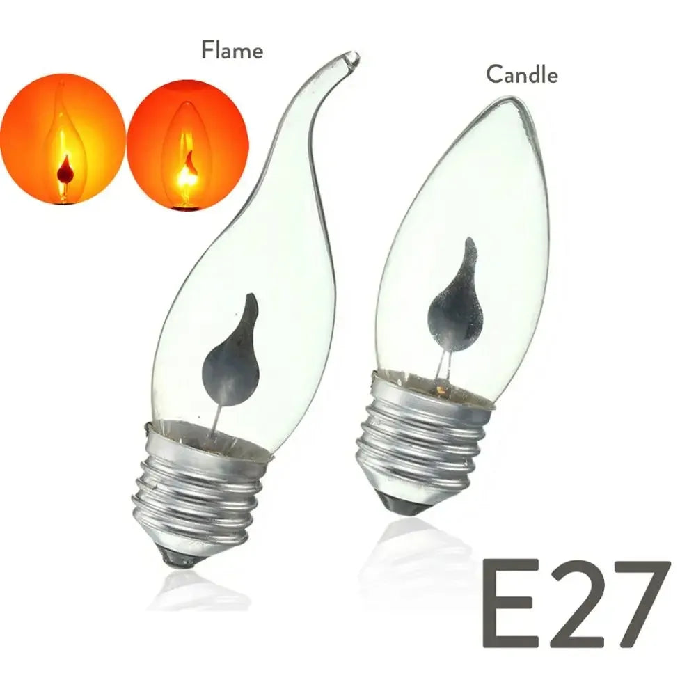 LED Bulb Candle Light Flame Effect Bulbs Simulated Nature Fire Flickering Light E14 E27 3W Filament Bulb Vintage Home Decor Lamp