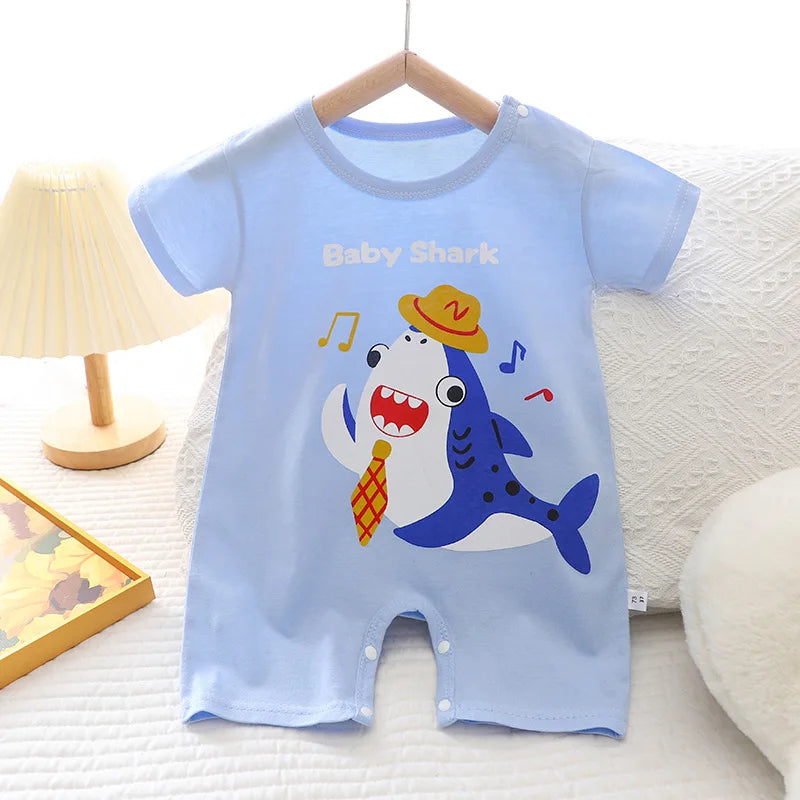 2025 Infant Toddler Crawling Clothes Cotton Summer Boys Girls Thin Male Baby Female Short-sleeved Romper suit Children's Onesie
