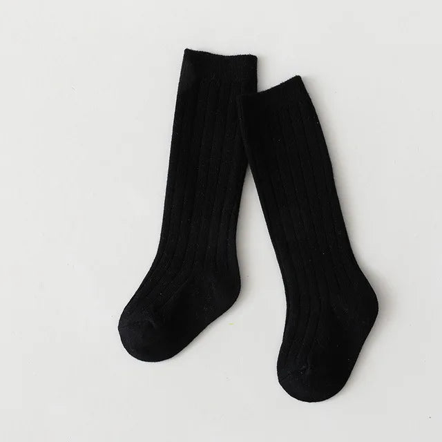 Baby Boys Girls Knee High Long Socks Cotton Breathable Stripe Soft Kids Sock Children School Uniform Socks For 0-8Years