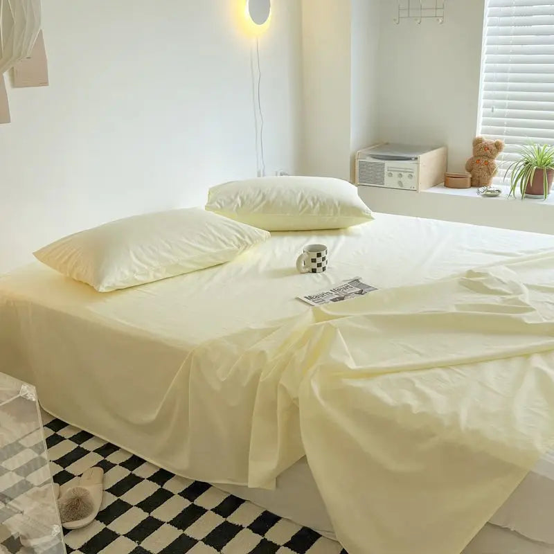 Bed Sheets Plaid Non-slip Comfortable Washed Twin Queen Full Size Nordic Style Universal Bedspread Simple Durable Antibacterial