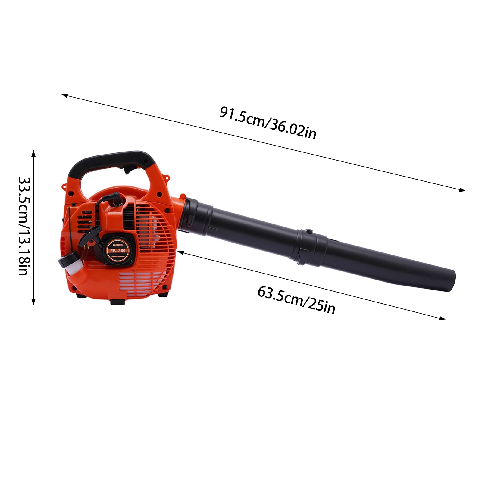 Gasoline Leaf Blower 25.4cc,Gas-Powered Leaf Blower with 25.4cc Engine,Anti-Suction Mesh,Ergonomic Handle for Yard and Lawn Care