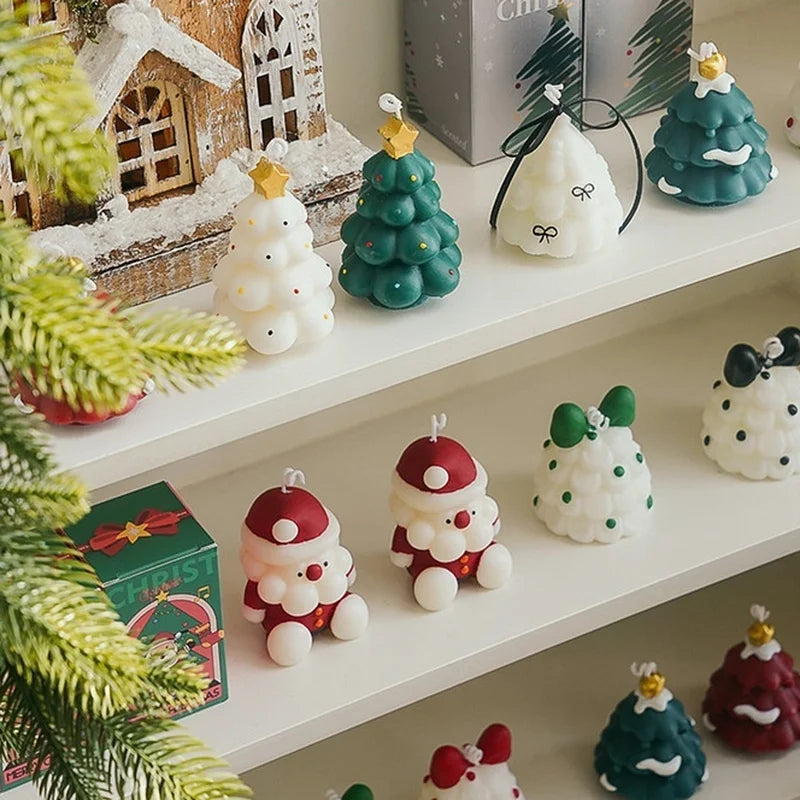 Cute Christmas Tree Scented Candles Handmade Fragrance Creative Ornaments Aromatherapy Xmas Gifts Birthday Gift Home Decor