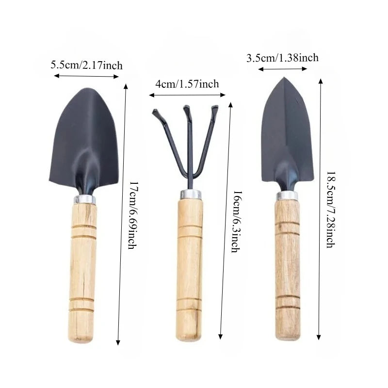 3-PC Gardening Tools Kit, Shovel Rake Cultivator for Fast Soil Loosening, Flower Bed Gardening, Efficient for Home Garden Use