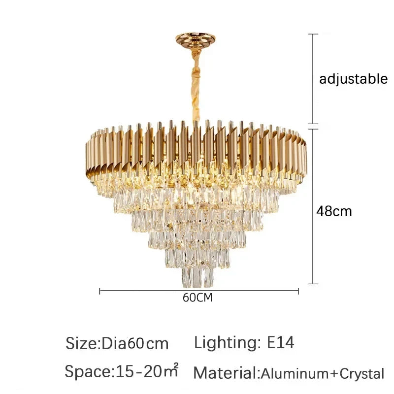 Luxury Modern Living Room Crystal Ceiling Chandelier Lighting Light Lustre Indoor Dining Bedroom Home Decor Hanging Pendant Lamp
