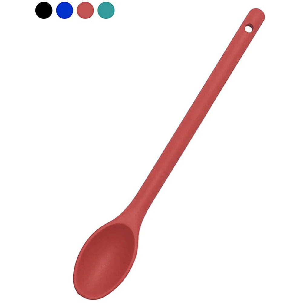 Long Handle Silicone Spoon For Kitchen Mixing Spoon For Salad Food Soup Cooking Tool For Picnic 1PCS Wholesale Of Multiple Items