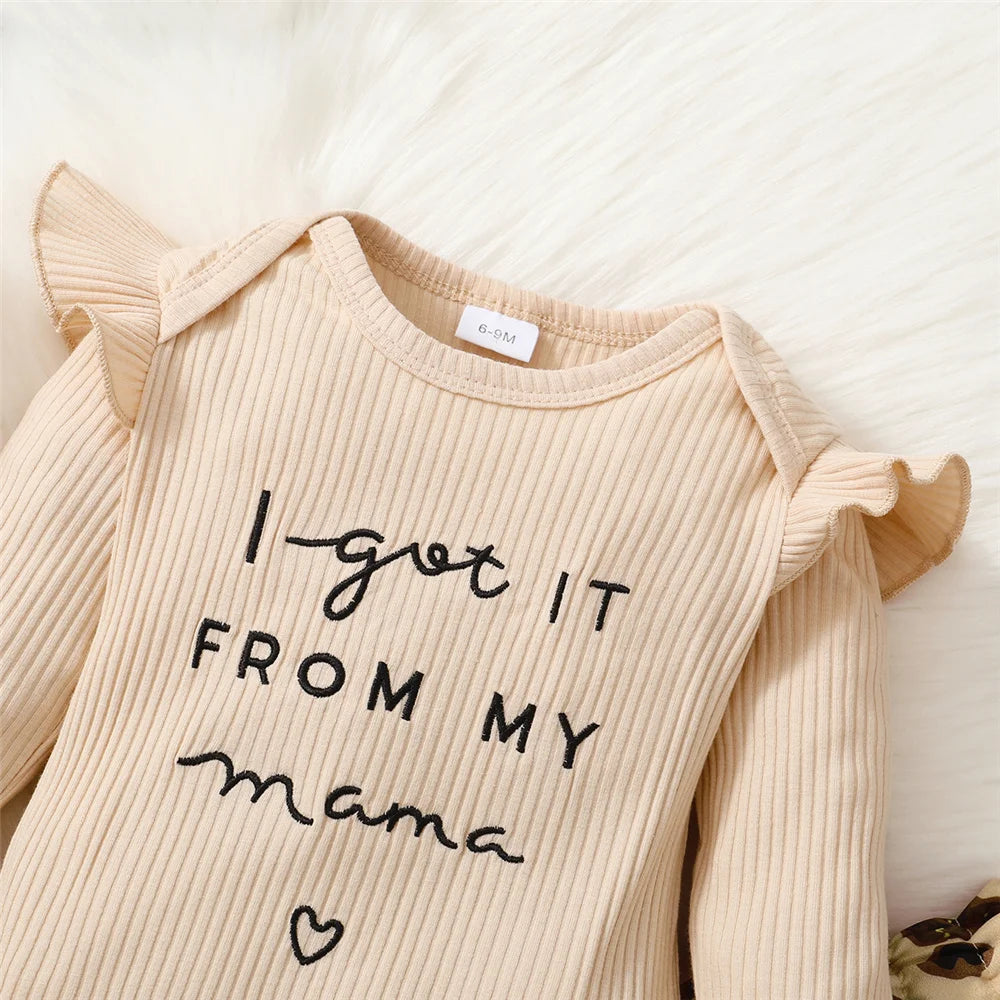 3PCS Newborn Baby Girl Clothes Set Long Sleeved Top+Leopard Pants+Headband Infant Spring Outfits for Toddler Girl 0-18 Months
