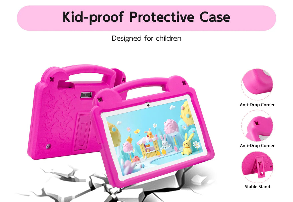 Paitanry 10.1 Inch Kids Tablet 5000Mah Octa-Core 8GB（4+4 Expand）RAM 64GB ROM A523 2.0GHZ Learning Education Children's Tablets