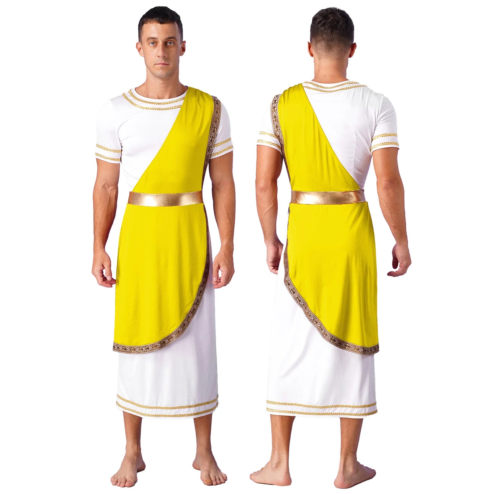 Mens Ancient Greek God Cosplay Outfit Roman Robe Costumes Ancient Greek Toga Spartan Dress Up Retro Vintage Warrior Clothing