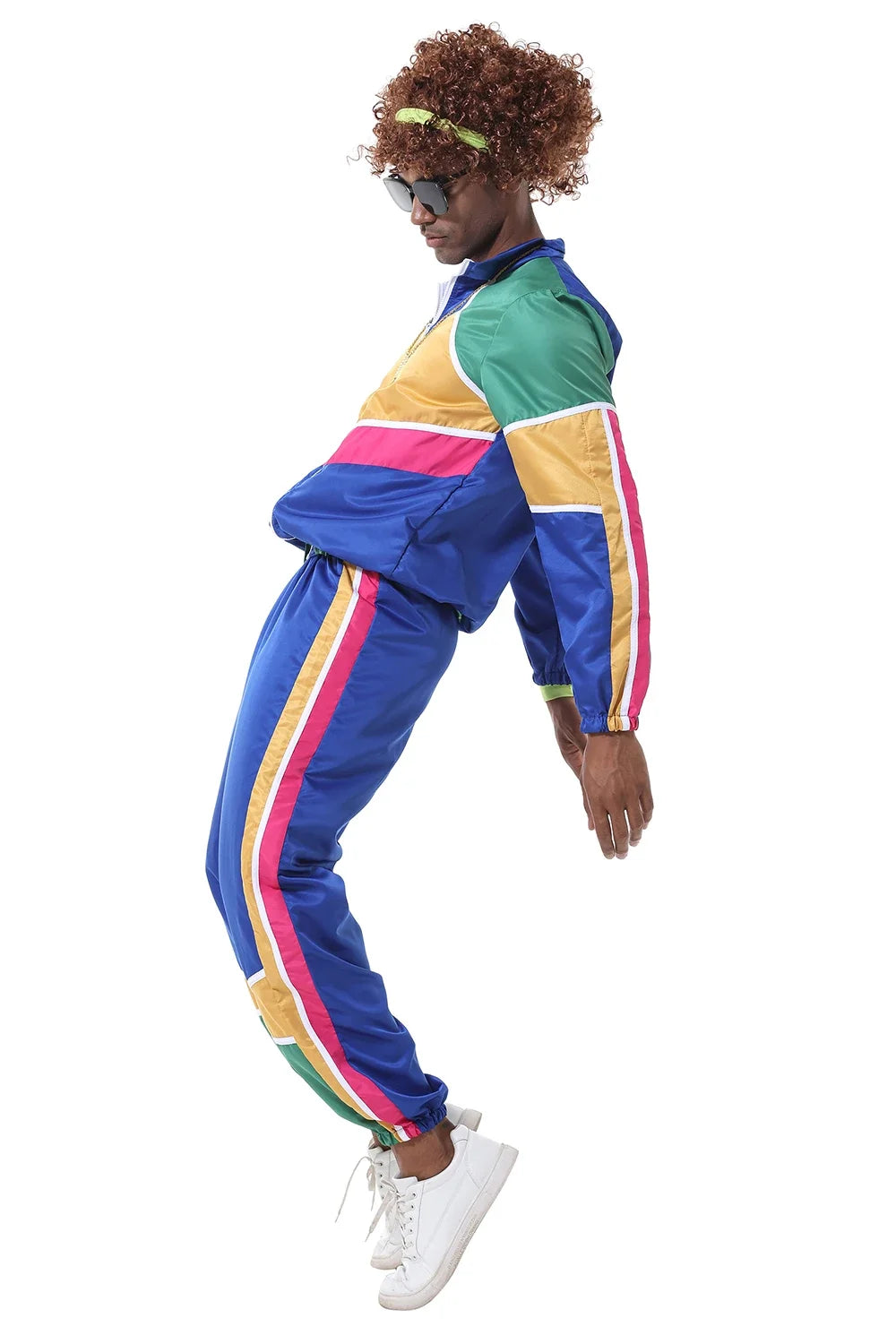 Couples Hippie Costumes for Women Men 80s 90s Retro Sportwear Hippie Disco Cosplay Costume Halloween Party Role Playing Clothes