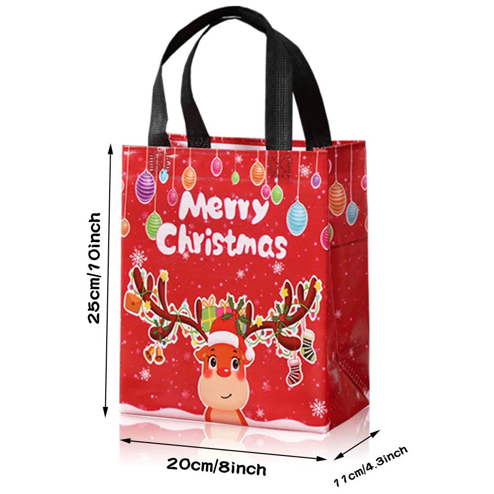 Christmas Gift Bags Non-Woven Christmas Bags Christmas Decorations for Home 2024 Navidad Natal Gifts New Year 2025 Packing Bag