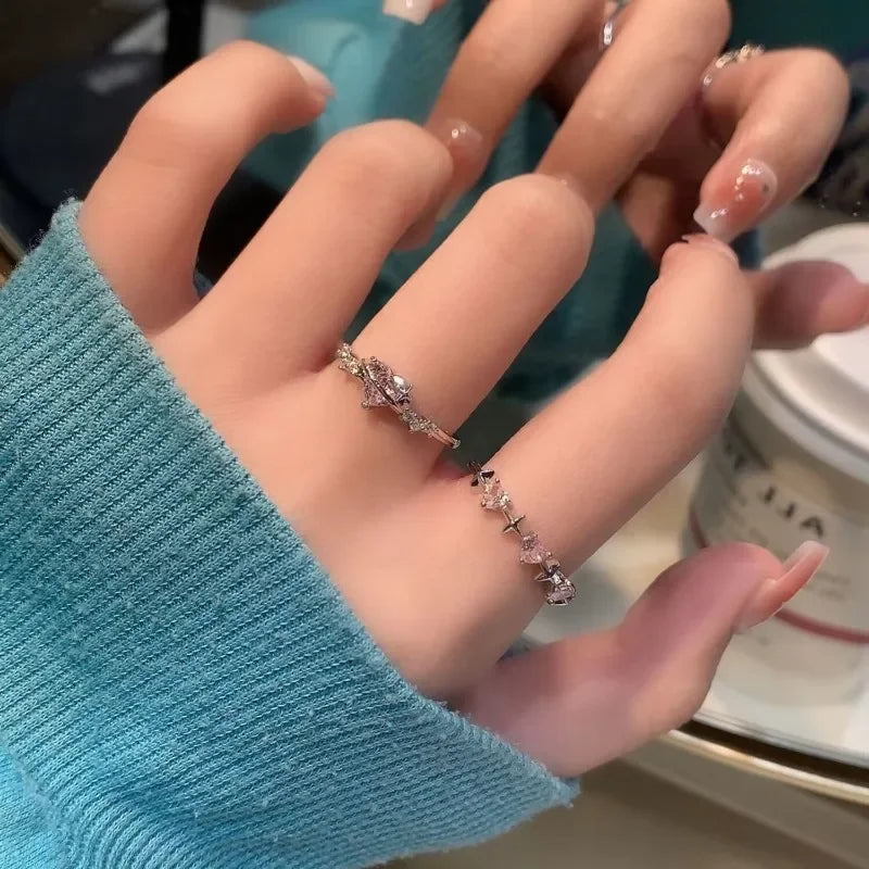 Star Couple Models Adjustable Ring Men And Women Simple Index Finger Rings Light Luxury Tide Cool Pair Of Rings Jewelry Gift