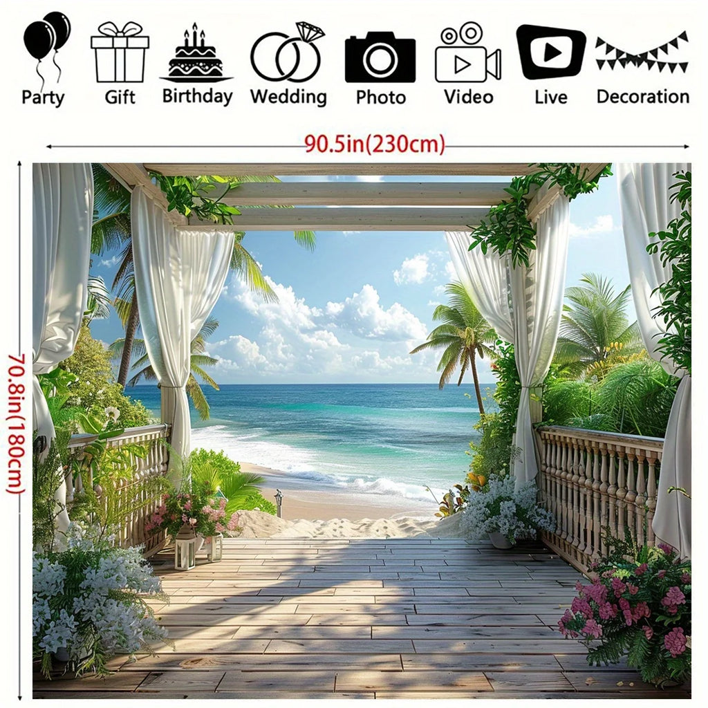 Landscape Window Scene Tapestry Wall Hanging,Perfect for Spring and Summer Decor Party,Birthday,and General Decor Supplies