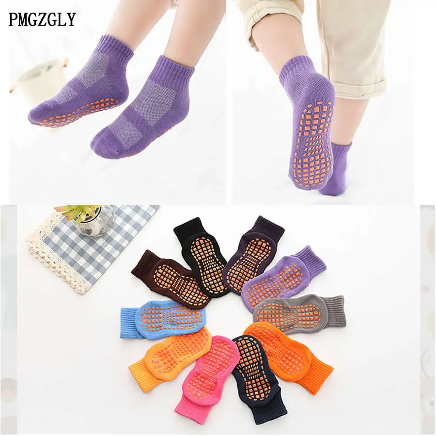 1 Pair Cartoon Children Teenagers Short Socks Boys Kids Men Sock Non-slip Sports Football Socks 1 To 10 Year