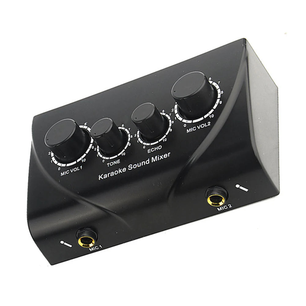 Portable Karaoke Sound Mixer Professional Dual Mic Inputs Audio System  Digital Audio Sound Machine Echo OK Mixer System