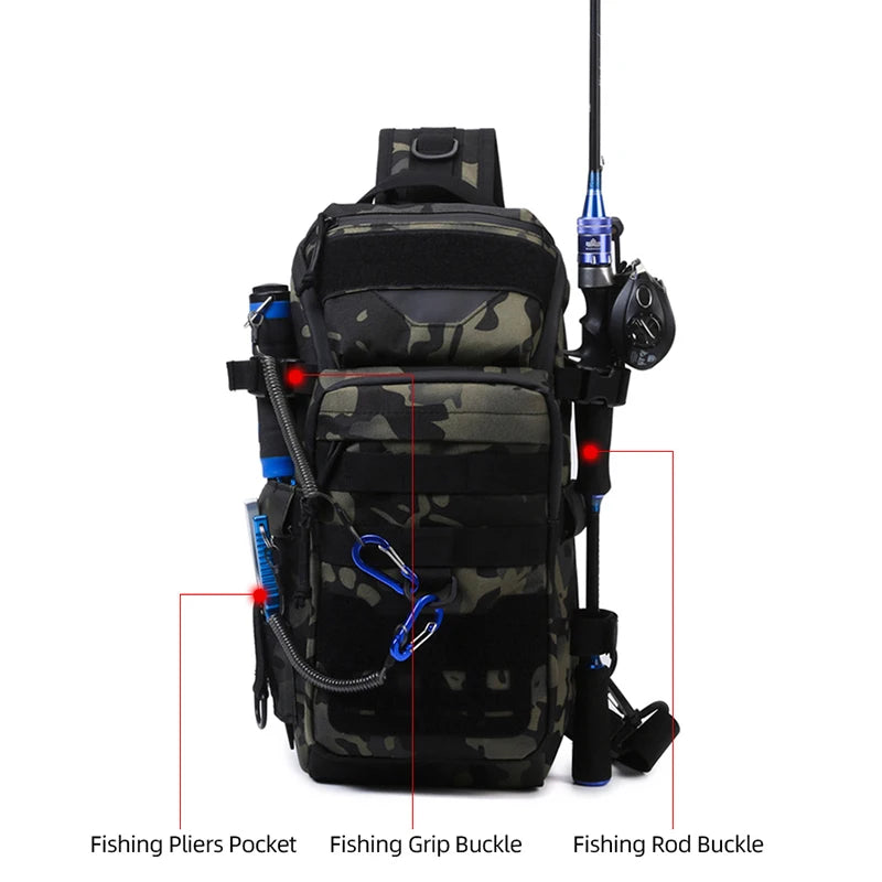 Men Chest Bag Molle Fanny Pack Outdoor Sport Fishing Hunting Camping Hiking Tactical Hook and Loop Fastener Sling Shoulder Bag
