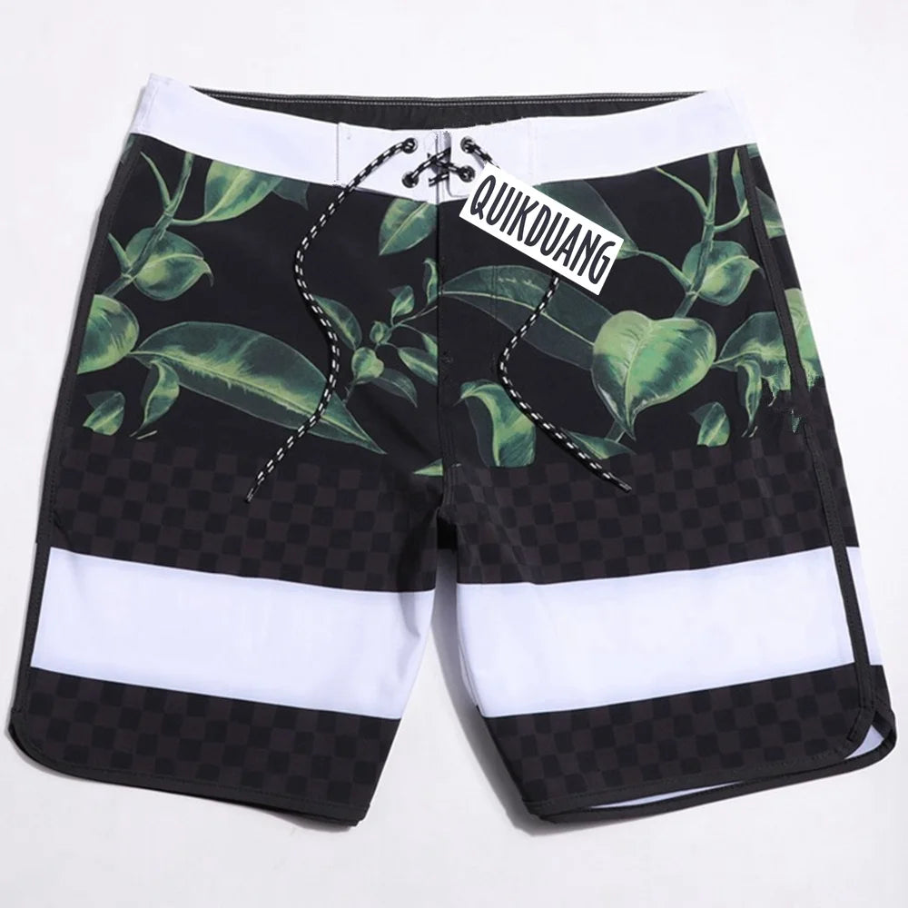New Fashion Men's Waterproof Stretch Surf Pants Quick-Dry Bermuda Boardshorts Casual Spandex Swimming Trunks Beach Shorts T04