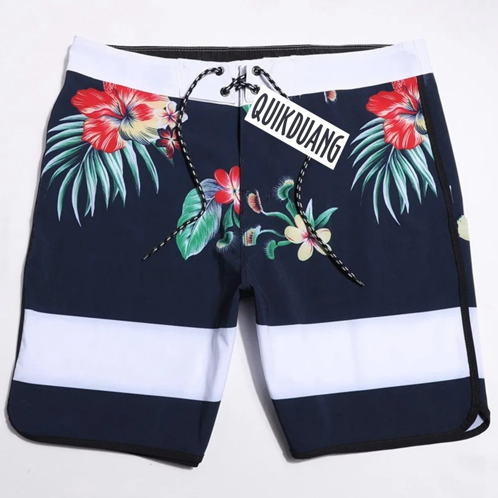 New Fashion Men's Waterproof Stretch Surf Pants Quick-Dry Bermuda Boardshorts Casual Spandex Swimming Trunks Beach Shorts T04