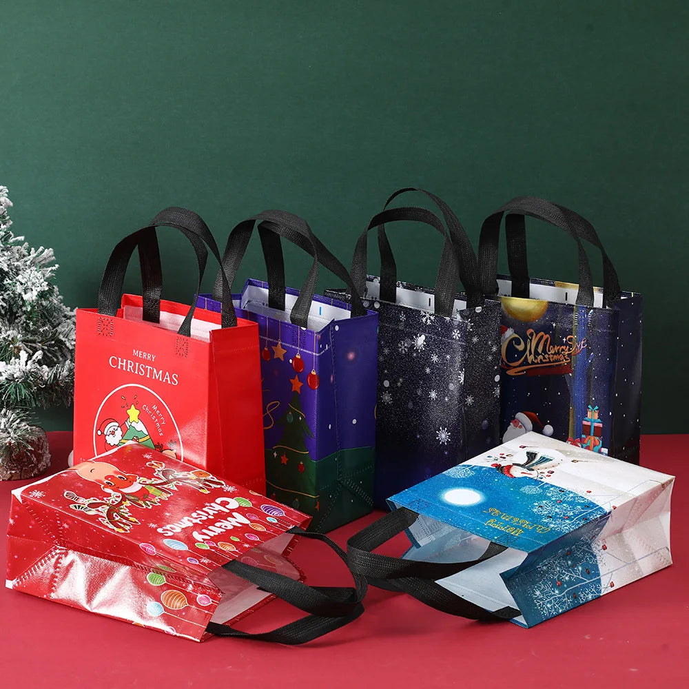 Christmas Gift Bags Non-Woven Christmas Bags Christmas Decorations for Home 2024 Navidad Natal Gifts New Year 2025 Packing Bag