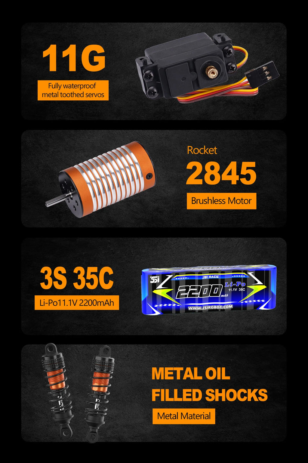 JIUSI MT14R 1/14 RC Racing Car 3S Battery 4WD 80km/h Brushless Motor 2.4G Remote Control 35C High Speed Off-road RC Truck