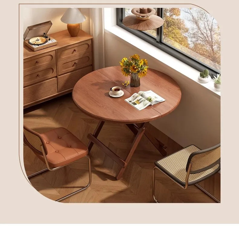 Foldable Dining Table Sturdy Folding Desk for Kitchen Restaurant Furniture No Assembly Needed Study Office Desk Strong Stable