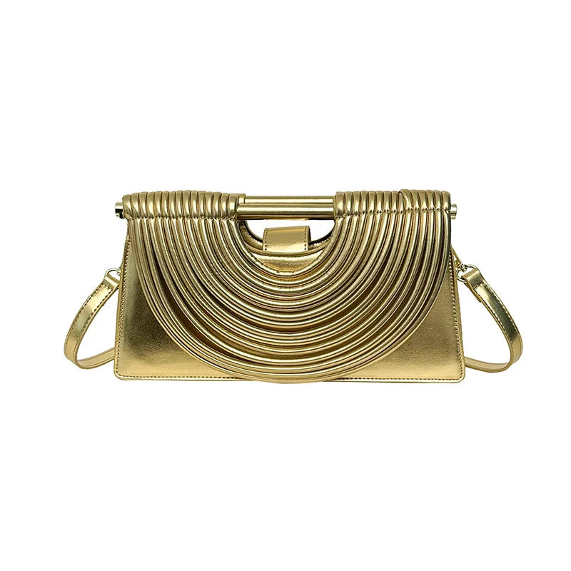Luxury Evening Handbag For Women Golden Noodle Knot Design Dinner Party Clutch Bag Luxury Designer Square Crossbody Bags