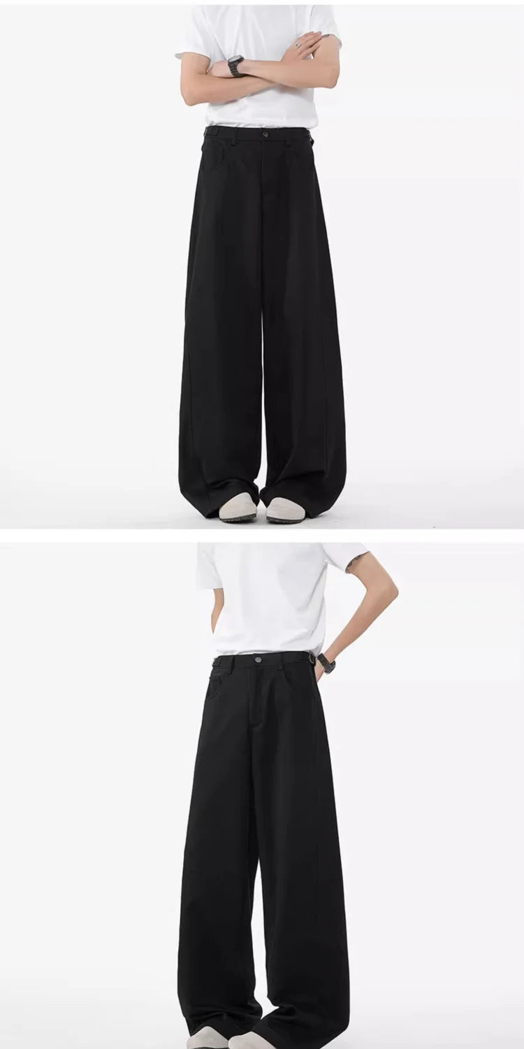 Men's Oversized Wide Leg Trousers High Waist Relaxed Fit Pants