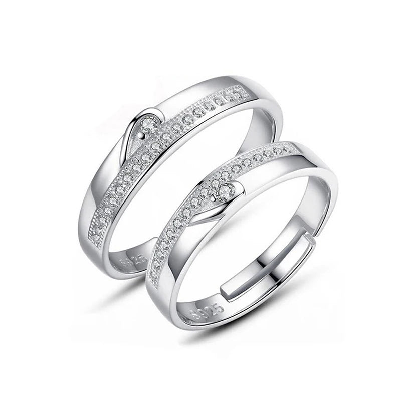 Classic Couple Rings For Men Women CZ Stone Trendy Wedding Lovers' Ring Jewelry Romantic Valentine's Day Present Ring Accessory