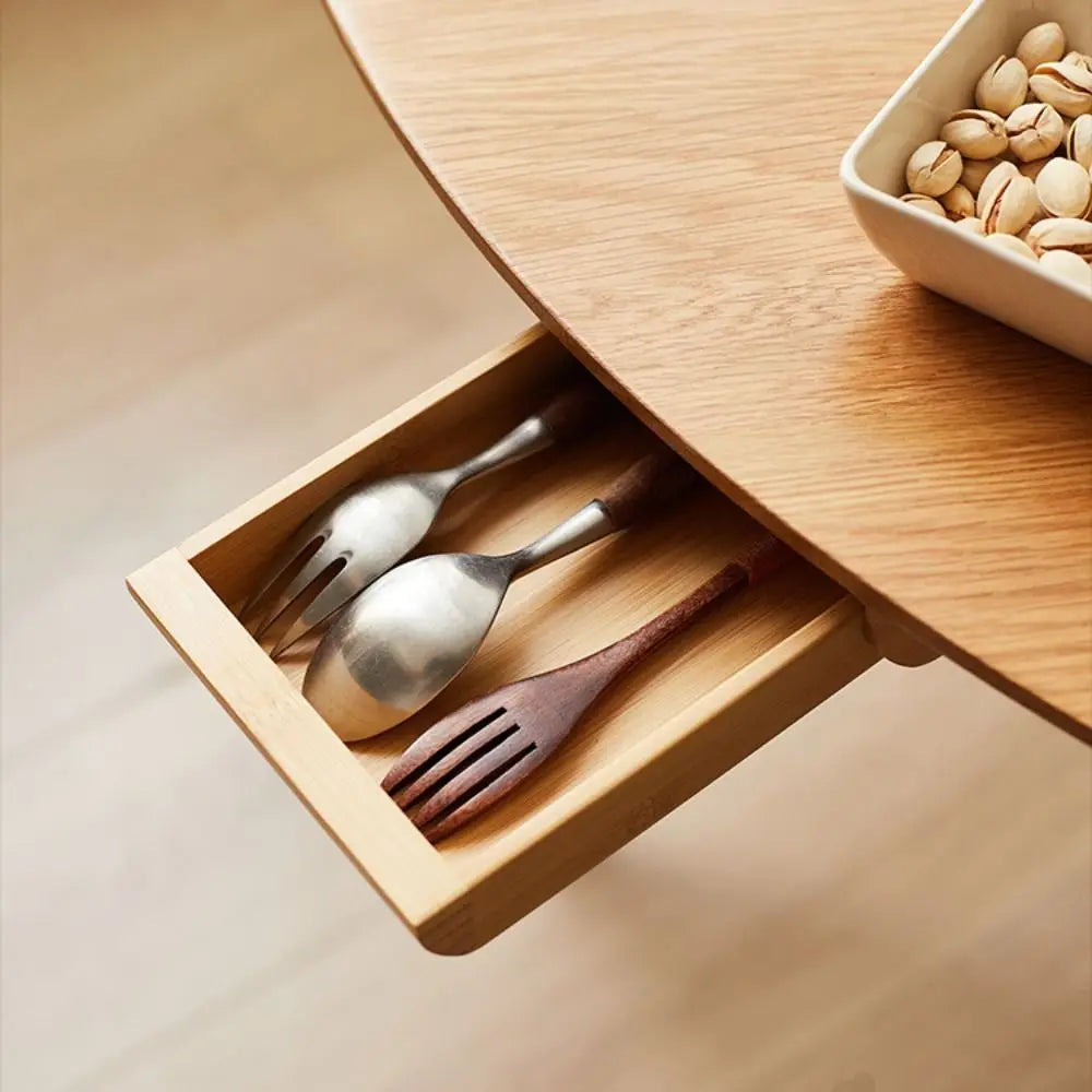 Invisible Storage Box Decoration Bamboo/Walnut Adhesive Hidden Drawer Home Storage Stationery Container Wooden Storage Drawer