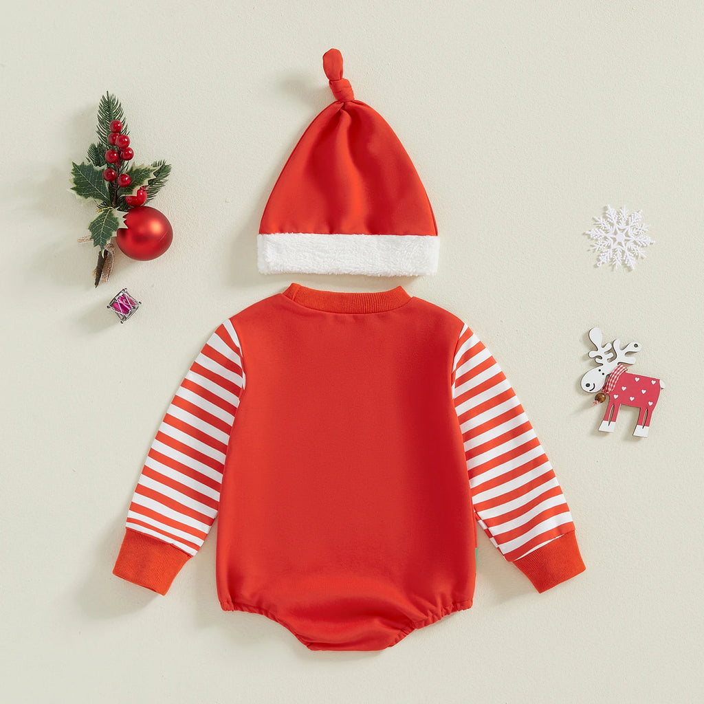 Christmas Outfit for Infants And Toddlers with Hat Baby Romper Suit Festive Clothing Baby Clothes Christmas Theme