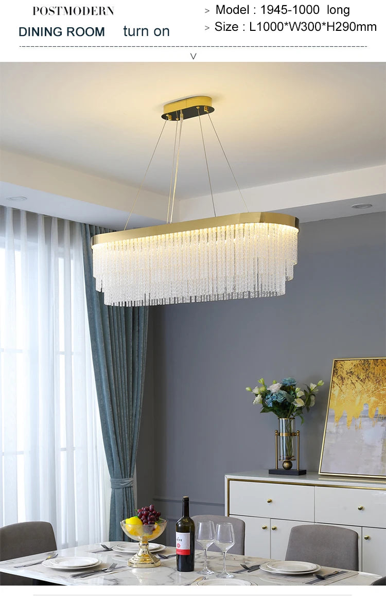 Post Modern Led Chandelier 2026 New Tassel Crystal Pendant Lamp American Luxurious Chandelier Home Decor Luster Lighting Fixture