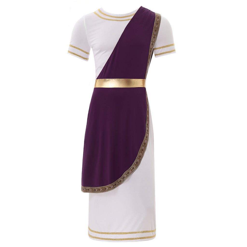 Mens Ancient Greek God Cosplay Outfit Roman Robe Costumes Ancient Greek Toga Spartan Dress Up Retro Vintage Warrior Clothing