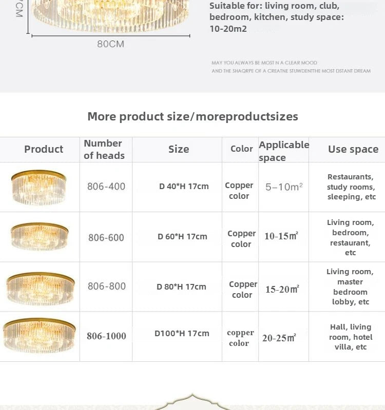 Modern LED Crystal Chandelier American Atmosphere Living Room Villa Hanging Light Bedroom Dining Room Pendant Lamp Home Decor