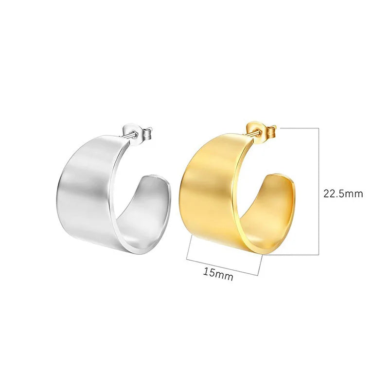 Most Popular Style Titanium Steel Hoop Earrings For Women C-type Peach Heart Round Ear Ring Non-fading Hot Selling Ear Jewelry