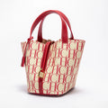 Classic Fashion Retro Design New 2024 Women's Vegetable Basket Bag with Metal Decorative Letter Design Women's Handbag