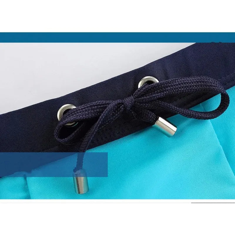 Men's Swimming Trunks with Drawstring Flat Angle Swim Shorts Quick Dry Beach Shorts for Water Sports