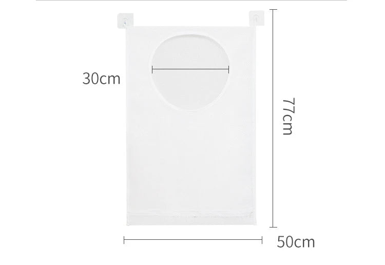 Dirty Clothes Storage Bag Basket Frame Bucket Foldable Mesh Laundry Bathroom Wall Hanging Household Clothing Organizer with Hook