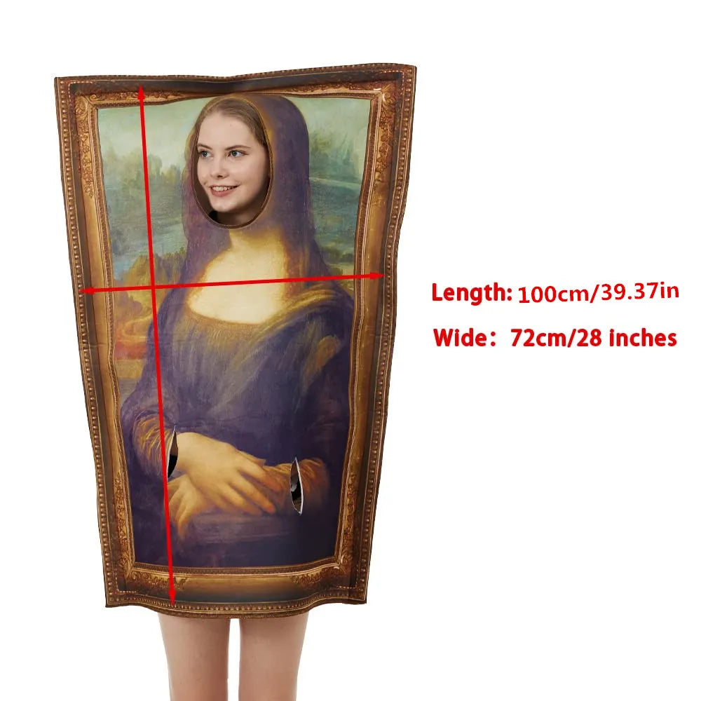 Famous Paintings Costume Mona Lisa The Scream Halloween Christmas Adult Men Women Funny Cerative Dress up
