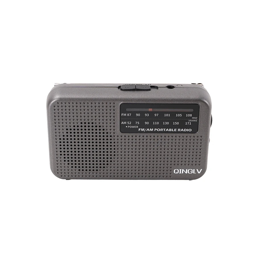 AM/FM portable radio with high sensitivity and high sound quality, uses durable No. 7 batteries, built-in high quality