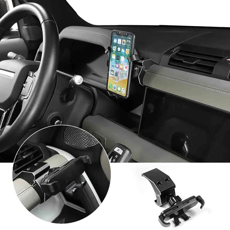 Dashboard Side Phone Holder Mount Aluminum Alloy For Land Rover Defender 90 110 2020 2021 2022 Car Accessories