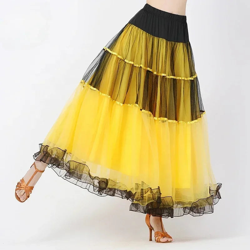 Modern Dance Costumes Fashionable Versatile Mesh Large Skirt Social Performances Dance Dresses Performance Costumes Daily Outfit
