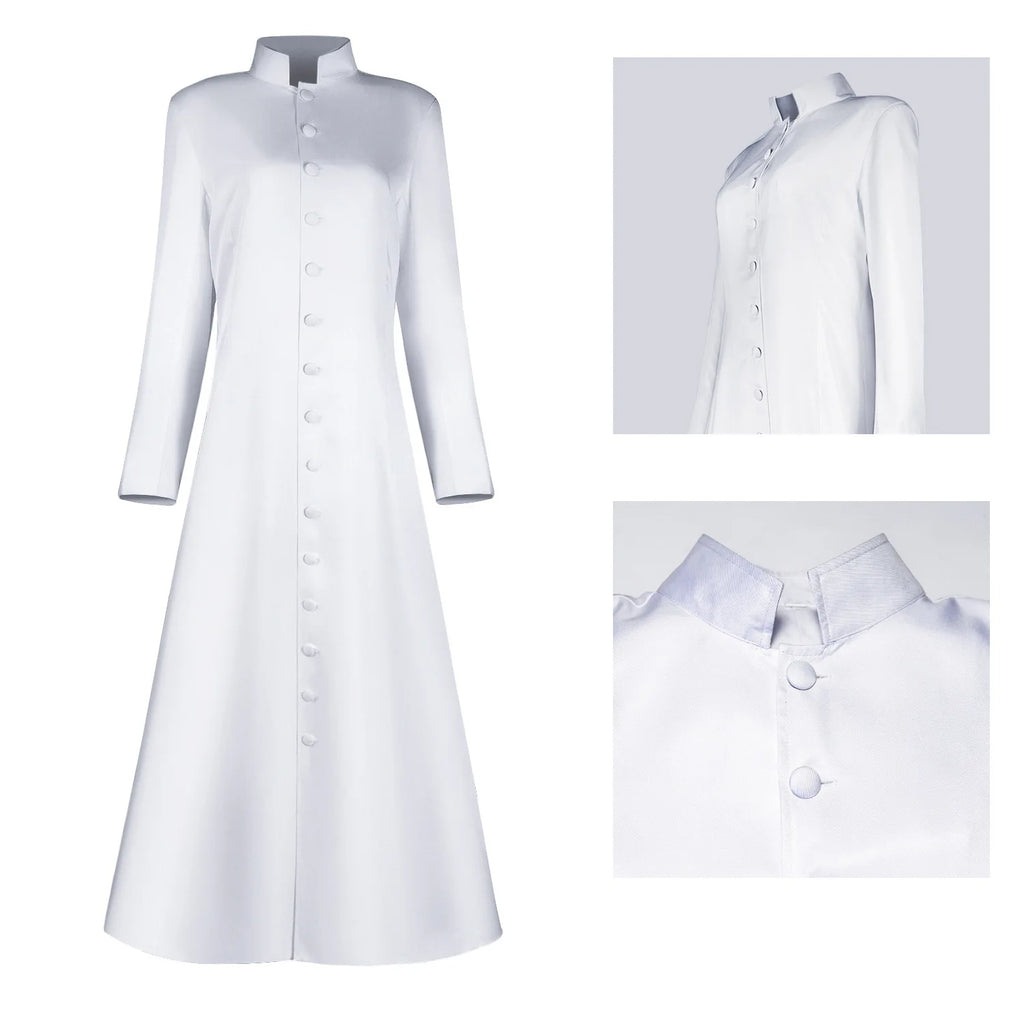 Medieval Priest Costume Long Clergy Robes Clergy Costume Pastor Minister Coat for Halloween Cosplay