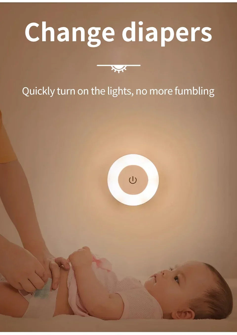Led Wall Light Portable USB Rechargeable Night Light for Living Room Bedroom Lighting Lamps Bedside Lamp Touch Light Home Decor