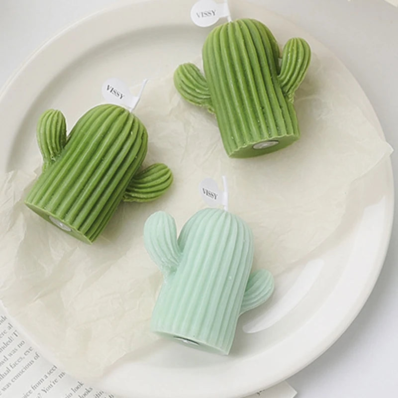 Small Cactus Scented Wax Candles Ornament for Home Bedroom Office Wedding Party Decoration for Cre