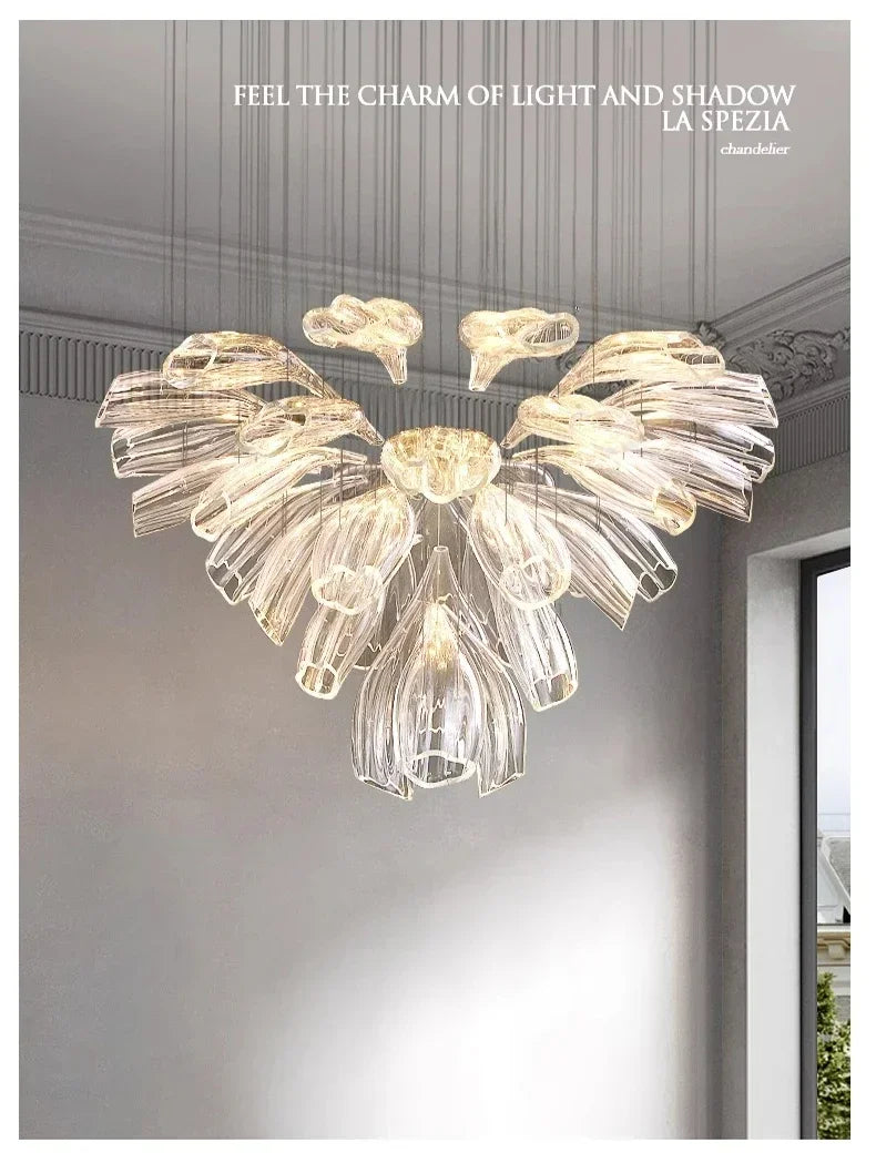 Italian Creative Petal Glass Pendant Lamp Modern Chandelier For Living Room BedroomKitchen Luxury Home Decor Lustre Hanging Lamp