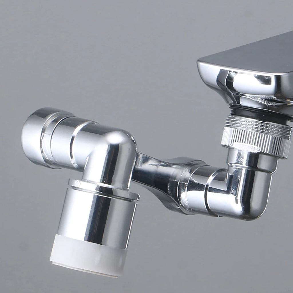 Universal 1080° Swivel Kitchen Faucet Extender with Dual Spray Modes Flexible Arm and Aerator Nozzle for Easy Sink Cleaning
