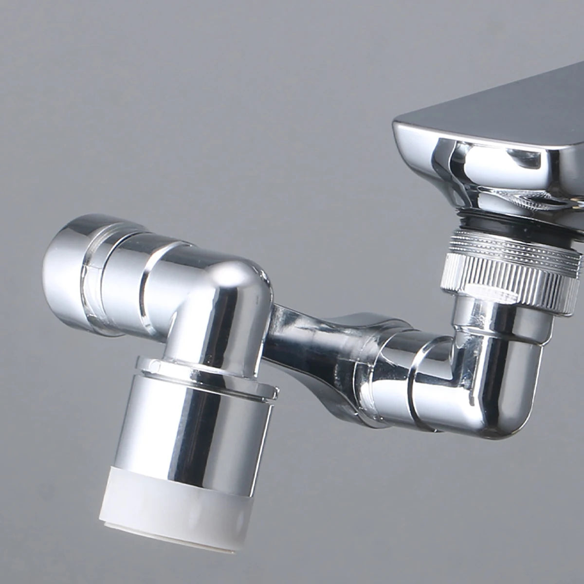 Universal 1080° Swivel Kitchen Faucet Extender with Dual Spray Modes Flexible Arm and Aerator Nozzle for Easy Sink Cleaning