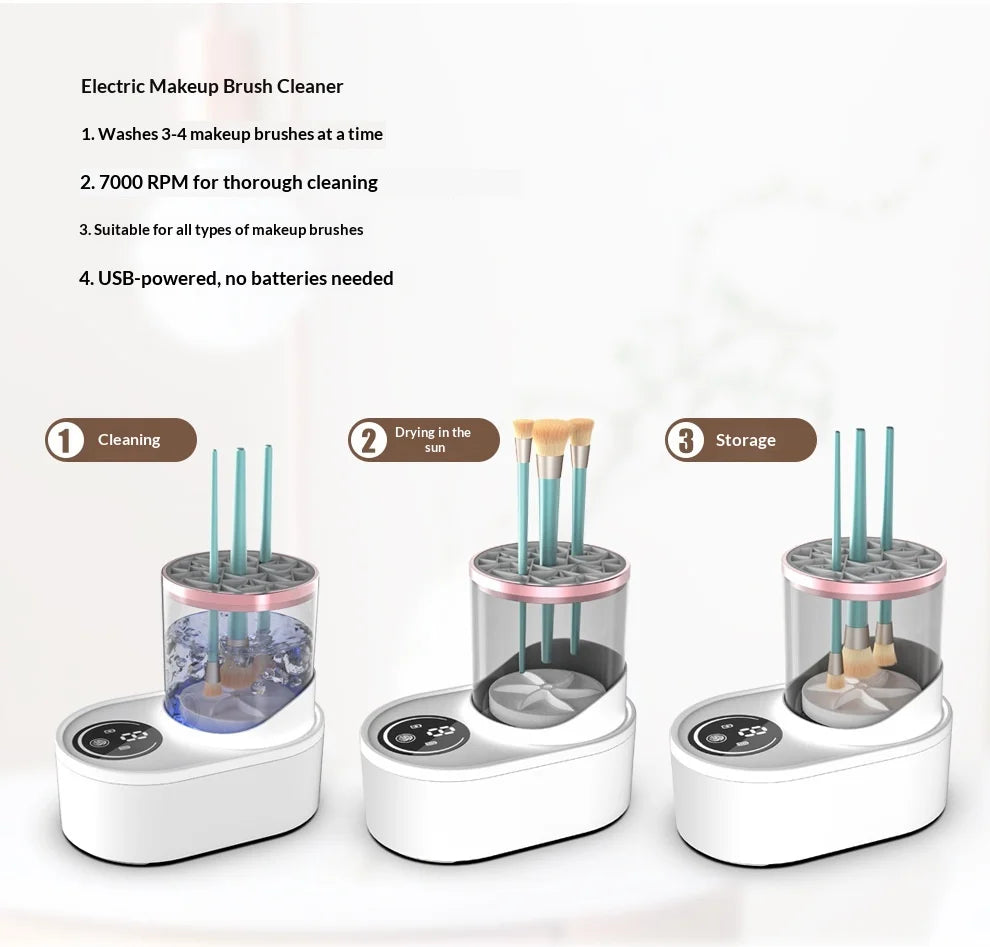 Makeup Brush Cleaner  Electric Drying and Brush-washing A Fully Automatic Cleaning Tool That Doesn't Damage The Bristles