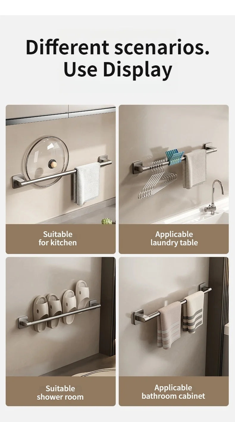 No Need To Drill Walls For Installation Bathroom Towel Bar/Hook/Towel Rack/Kitchen Rag Rack Bathroom Accessories