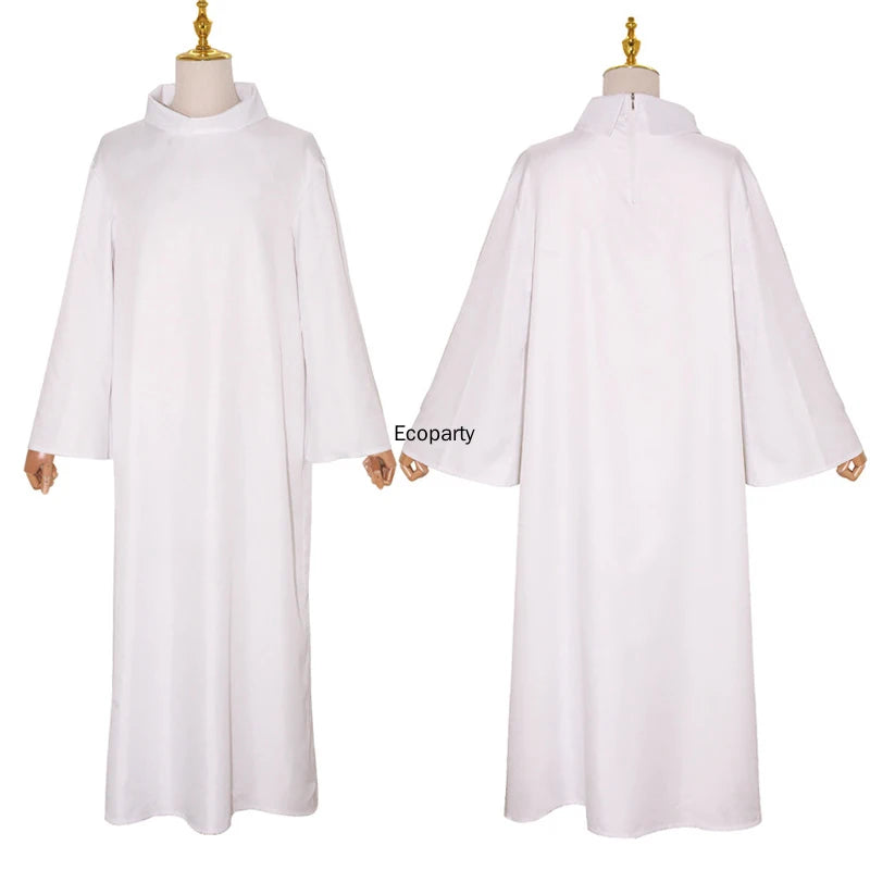 Adult Medieval Priest Costume Muslim Islamic Missionary White Long Robe Clergy Cosplay Outfits Halloween Carnival Party Clothes